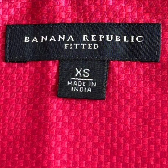 Banana Republic 100% Cotton Tailored Button Down Point Collar Shirt - XS - Pink - Picture 13 of 16